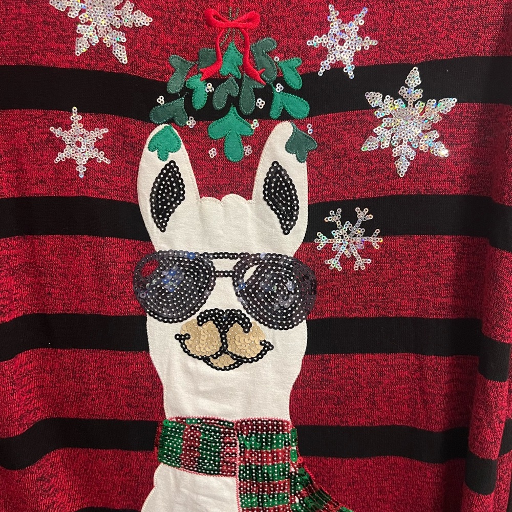 Festive Llama Christmas Sweater